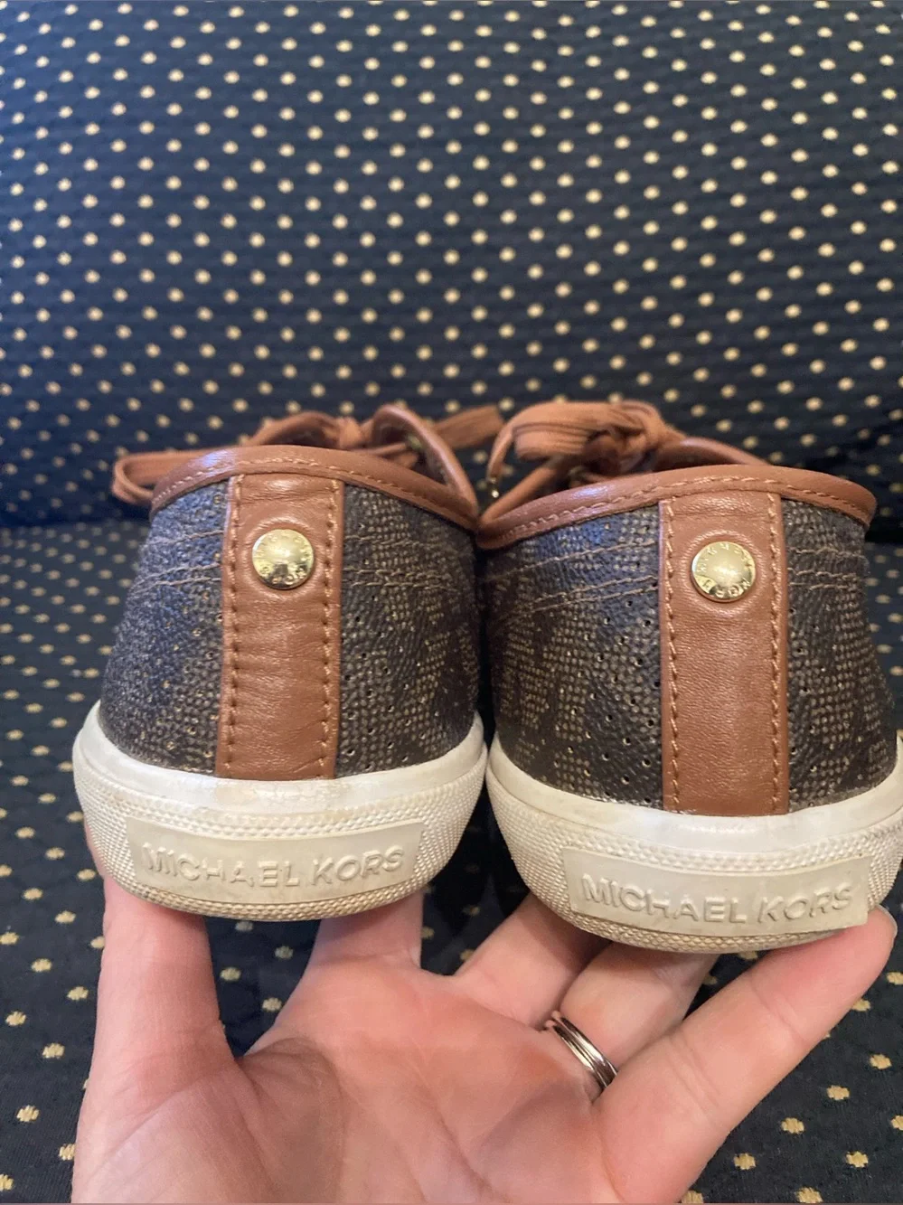 Michael Kors Women’s Size 8 Brown Tan Signature MK Sneakers Shoes